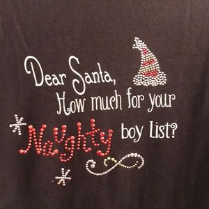 XXL Holiday Top "I Want Your Naughty Boy List"